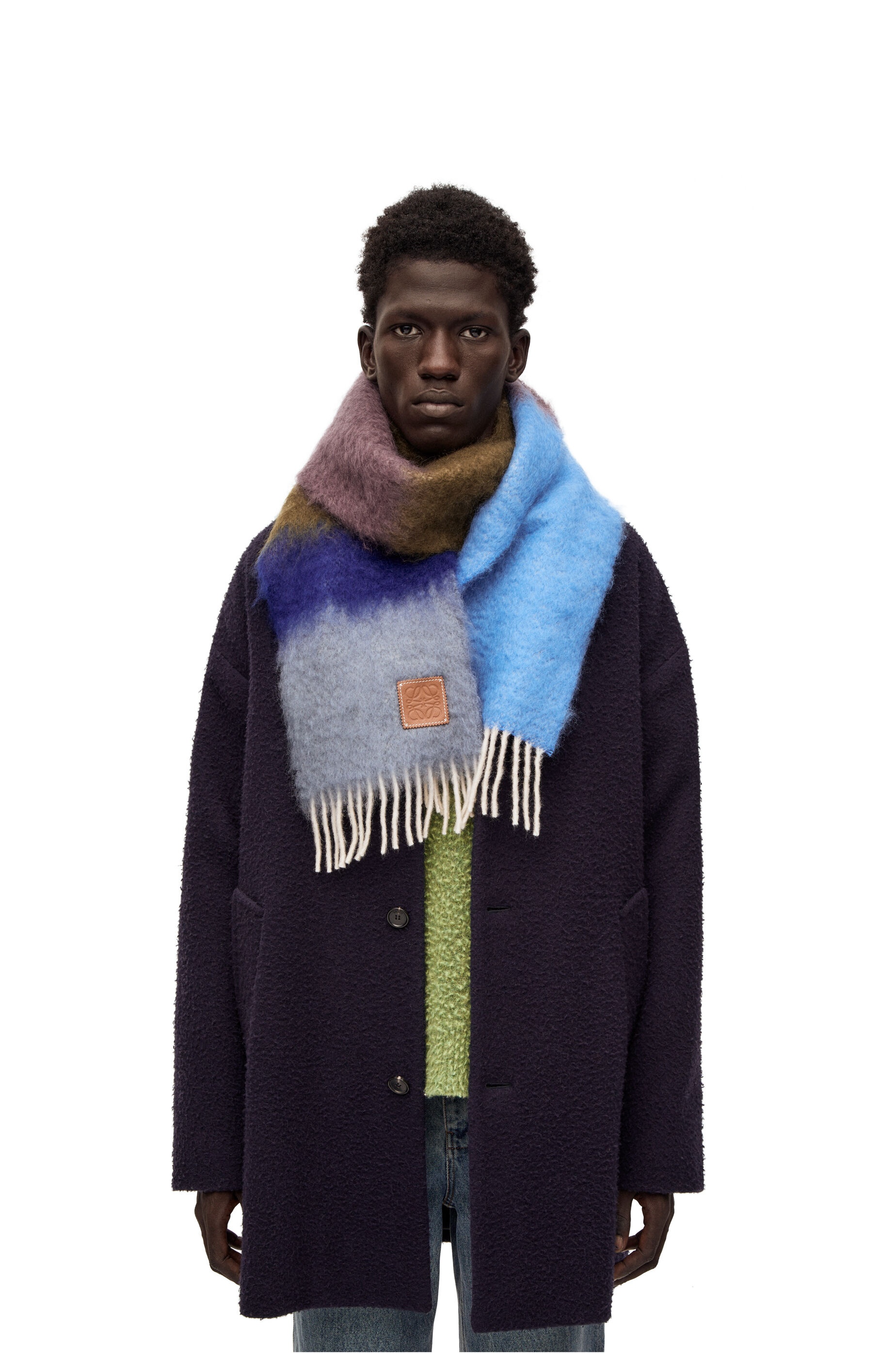 Stripe scarf in wool and mohair - 2