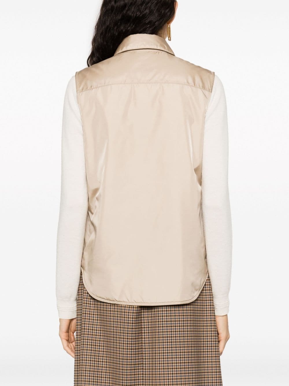 shimmer press-stud fastening gilet - 4