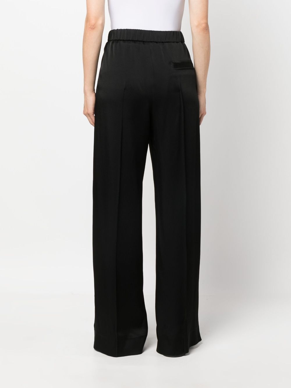satin-finish wide-leg trousers - 4