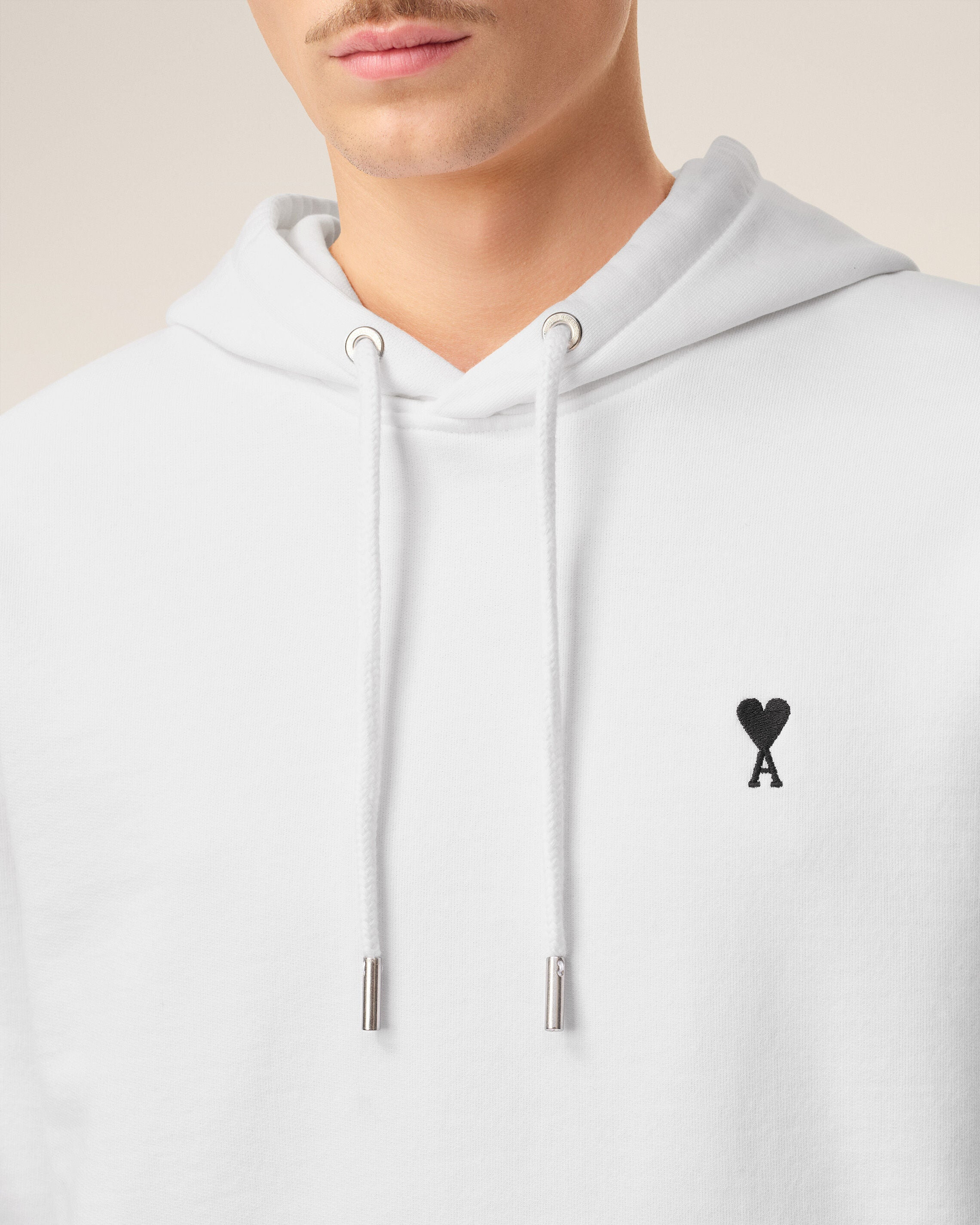 WHITE COTTON AMI DE COEUR HOODIE - 4