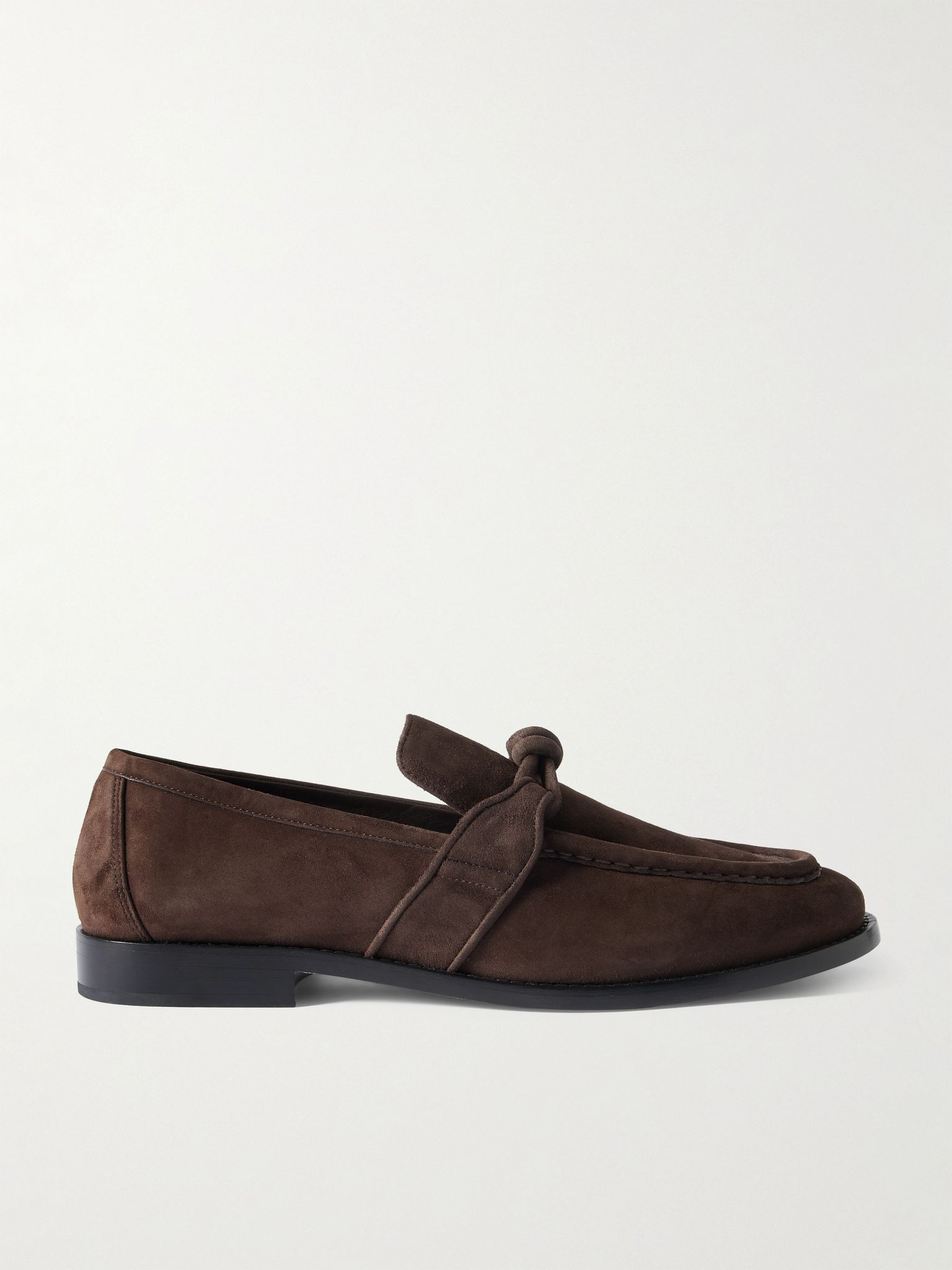 Astaire Knotted Suede Loafers Brown - 1