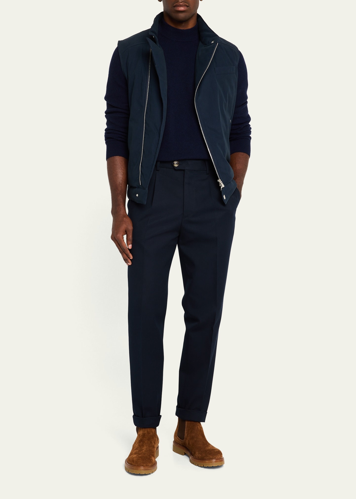 Men's Pleated Twill Trousers - 2