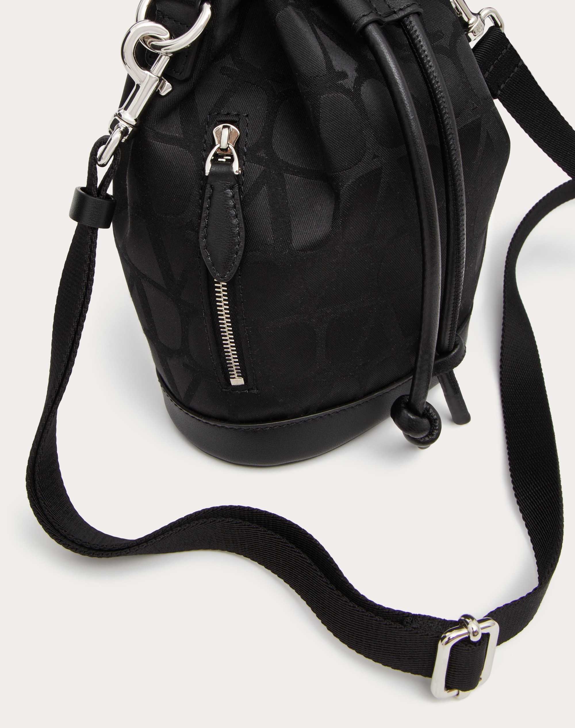 MINI BLACK ICONOGRAPHE NYLON BUCKET BAG - 7