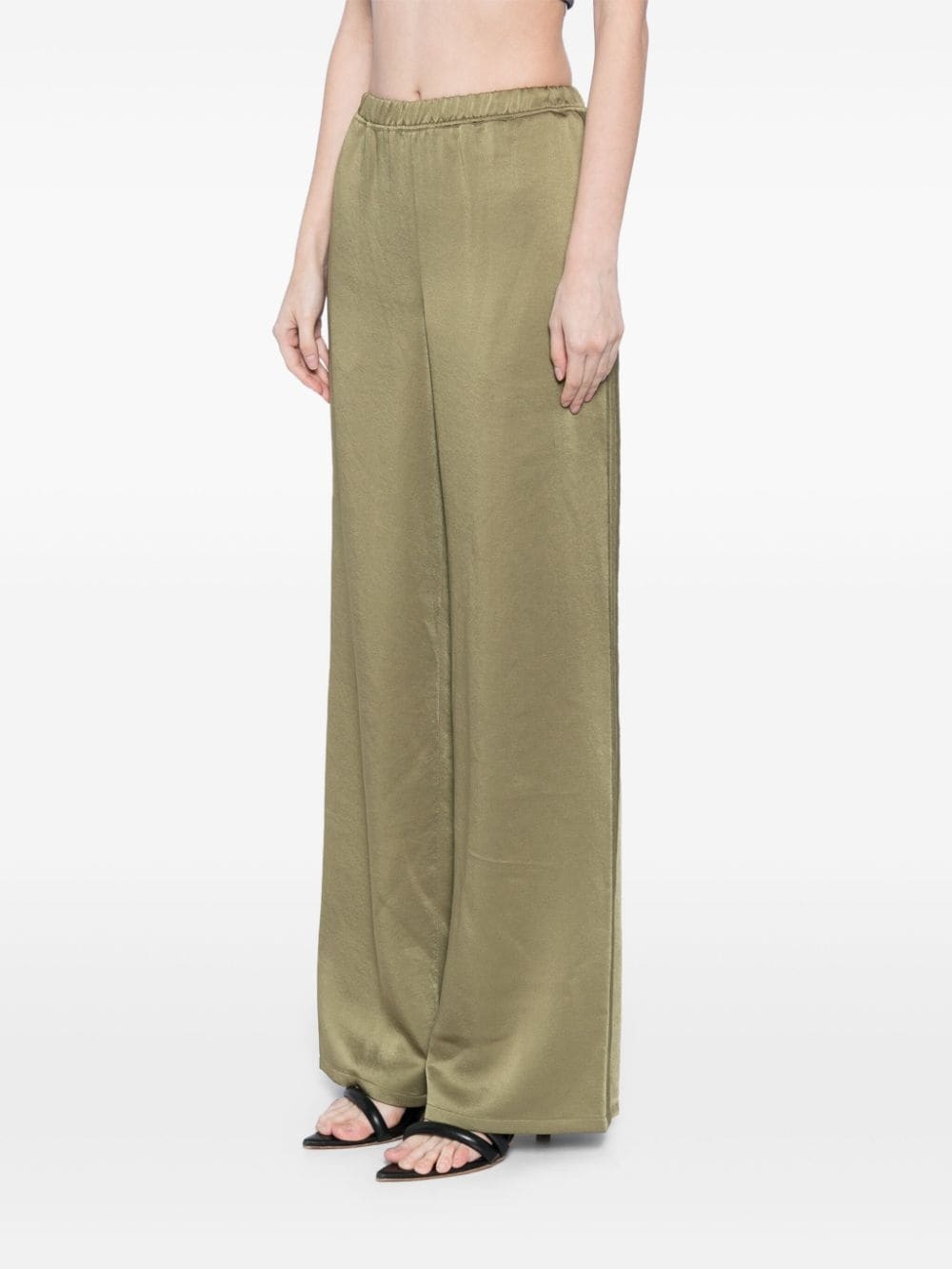 satin-finish straight trousers - 3