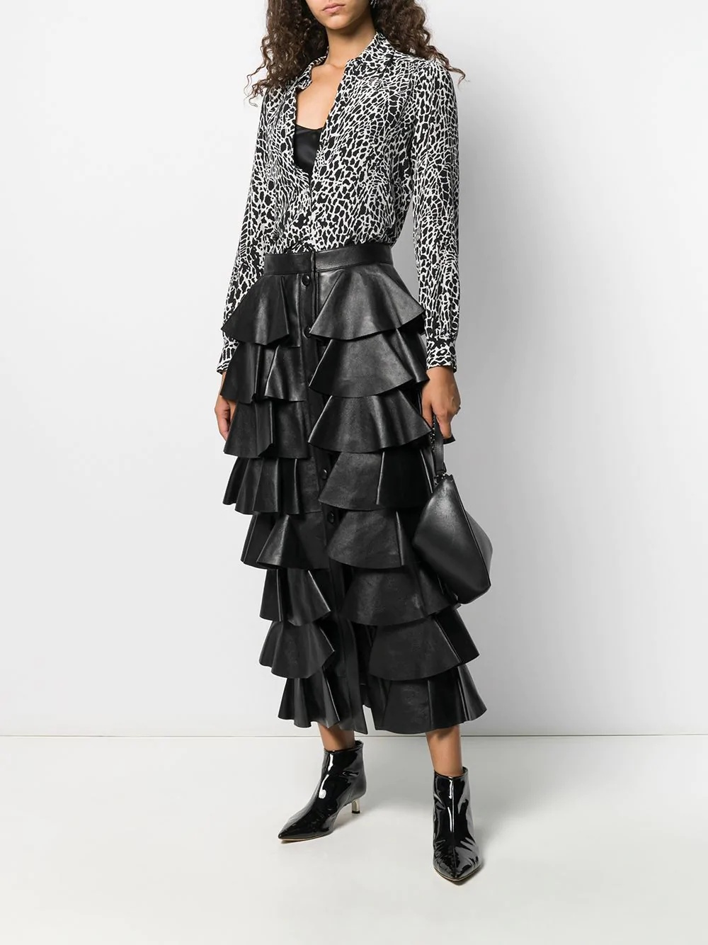 tiered-design midi skirt - 2