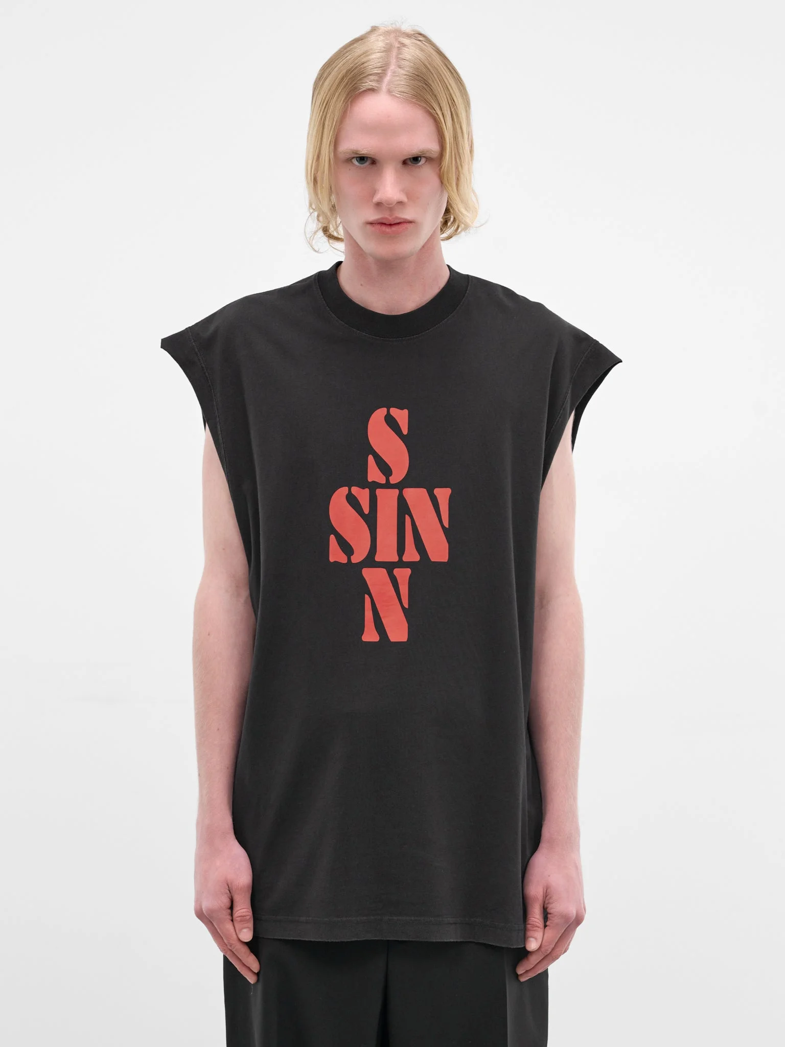 Black 'Sin' Cotton Tank - 1