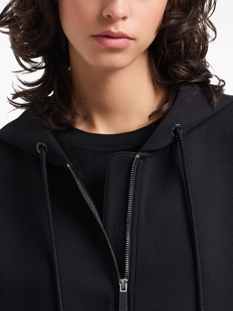 zip-up quilted-hem hoodie 5