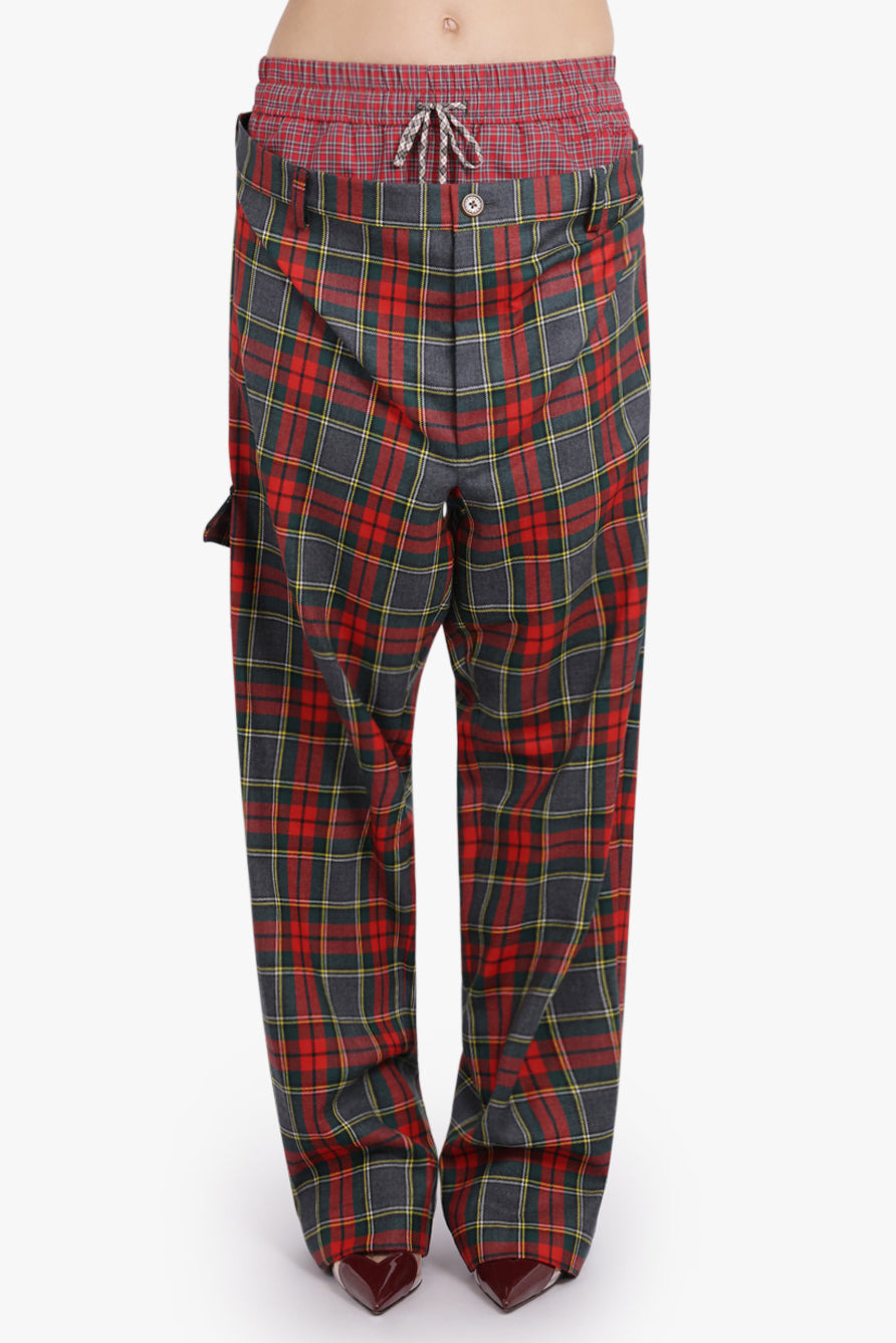 PLUMBER CHECK PRINT TROUSER | RED/GREEN - 3