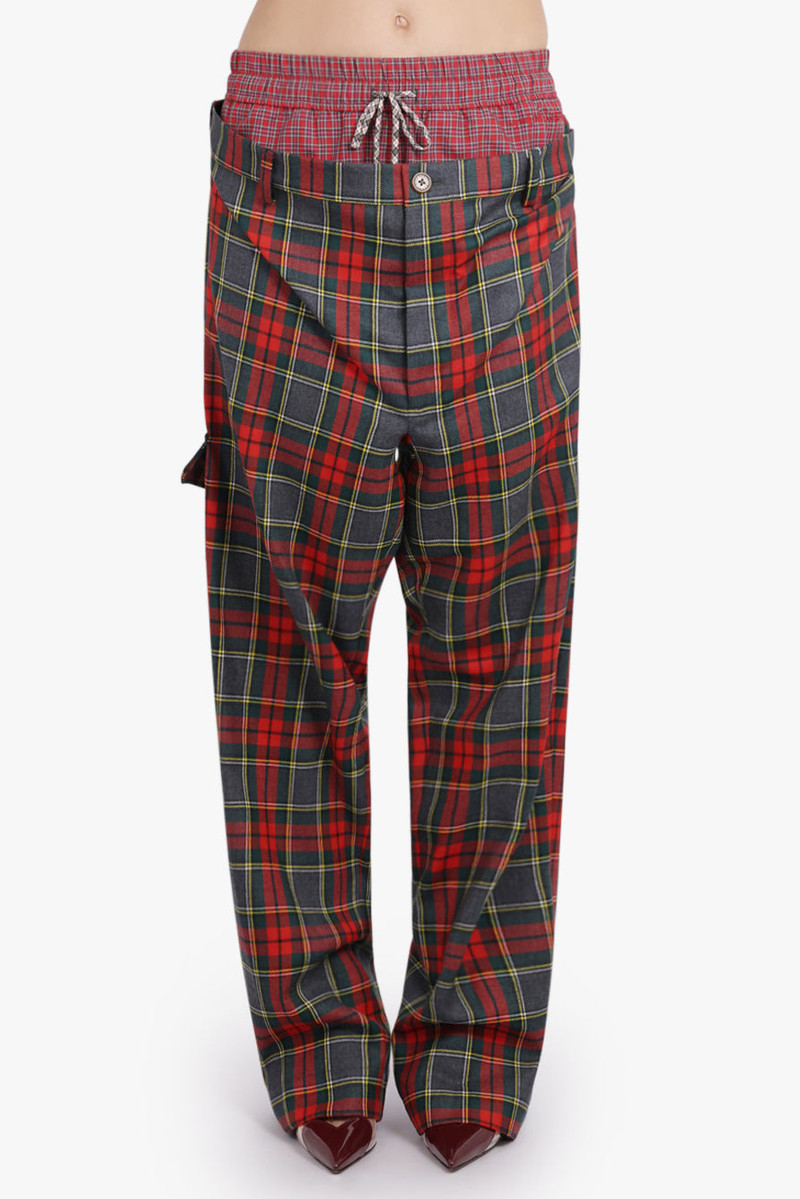 Vivienne Westwood PLUMBER CHECK PRINT TROUSER | RED/GREEN outlook