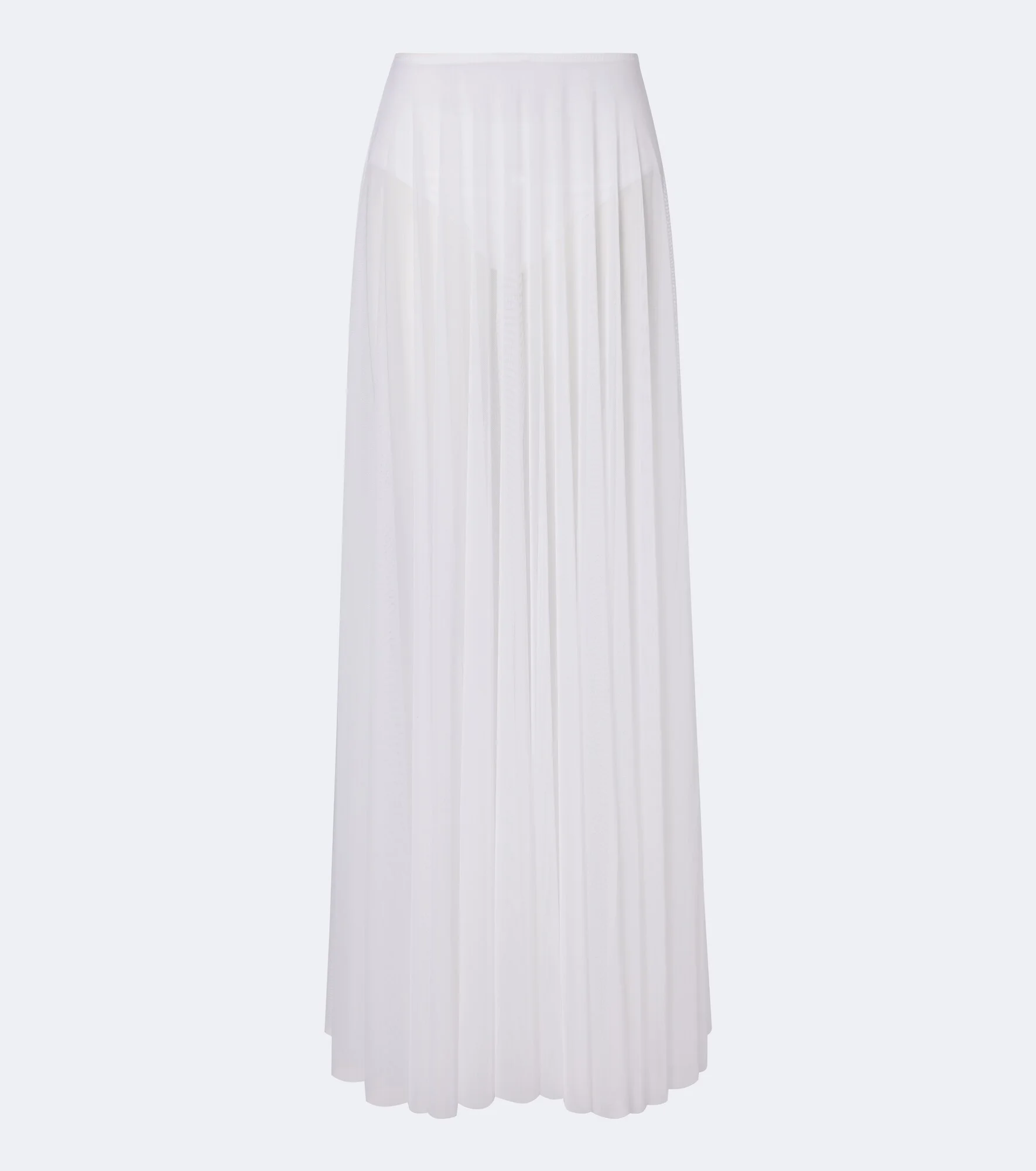 Pleated mesh maxi skirt - 1