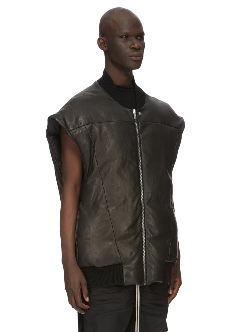 Rick Owens Jumbo Flight padded leather gilet outlook