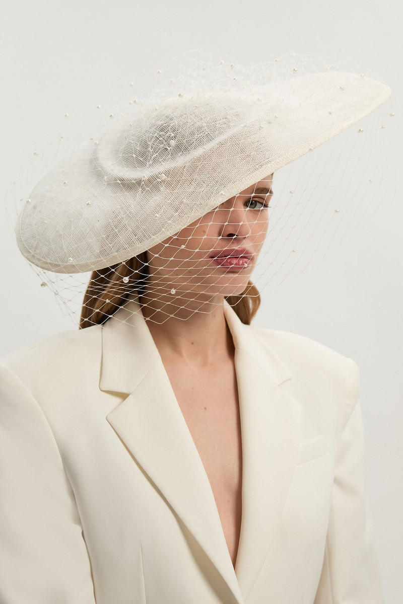 Pearl Detail Mesh Fascinator 1