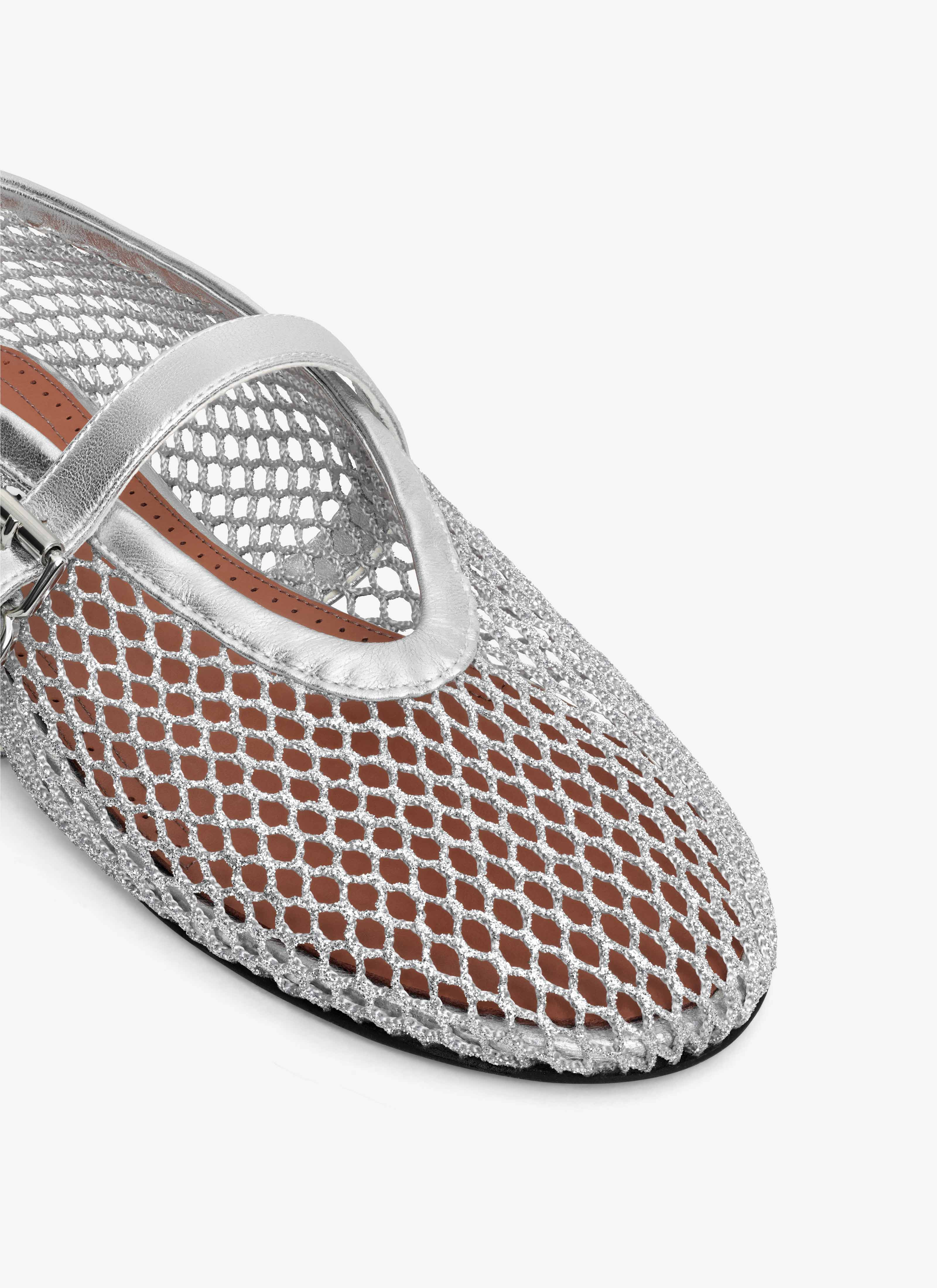 BALLET FLATS IN LAMINATED FISHNET - 4