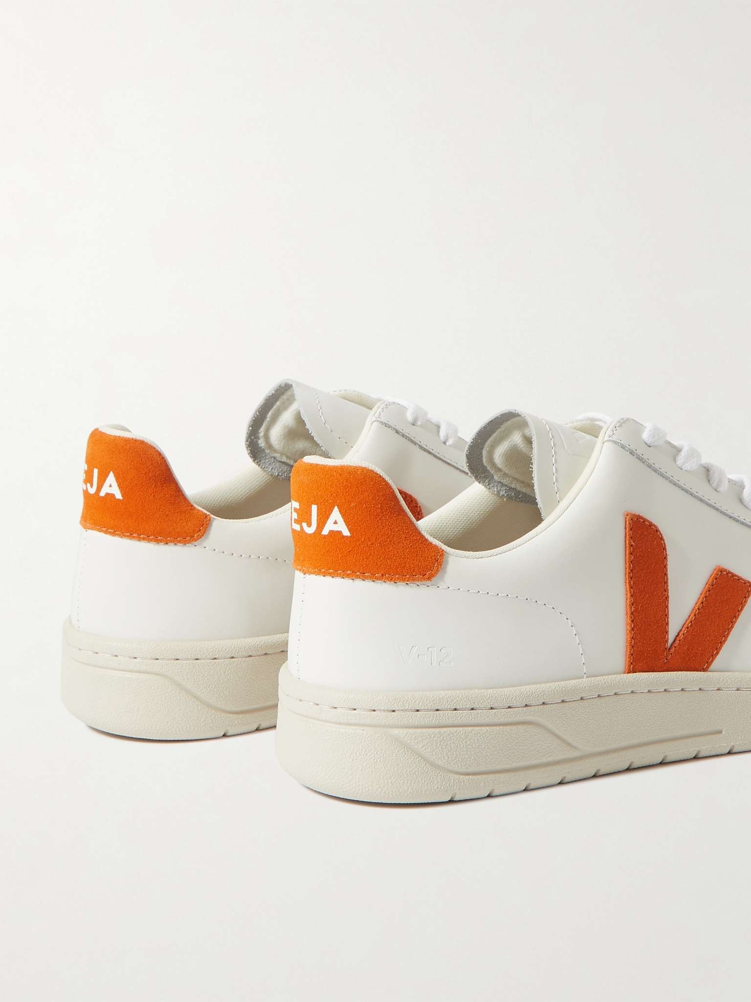 V-12 Suede-Trimmed Leather Sneakers - 4