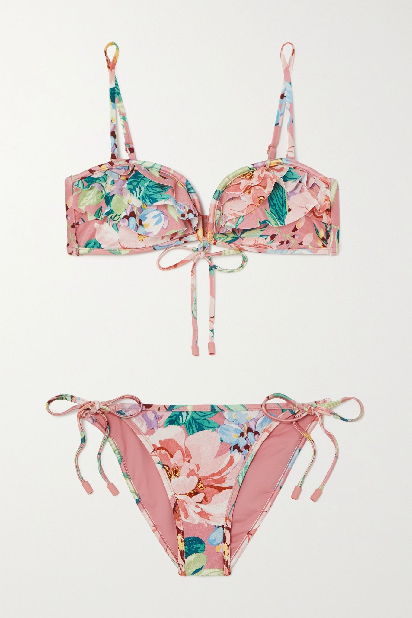 Bellitude ruffled floral-print bikini - 1