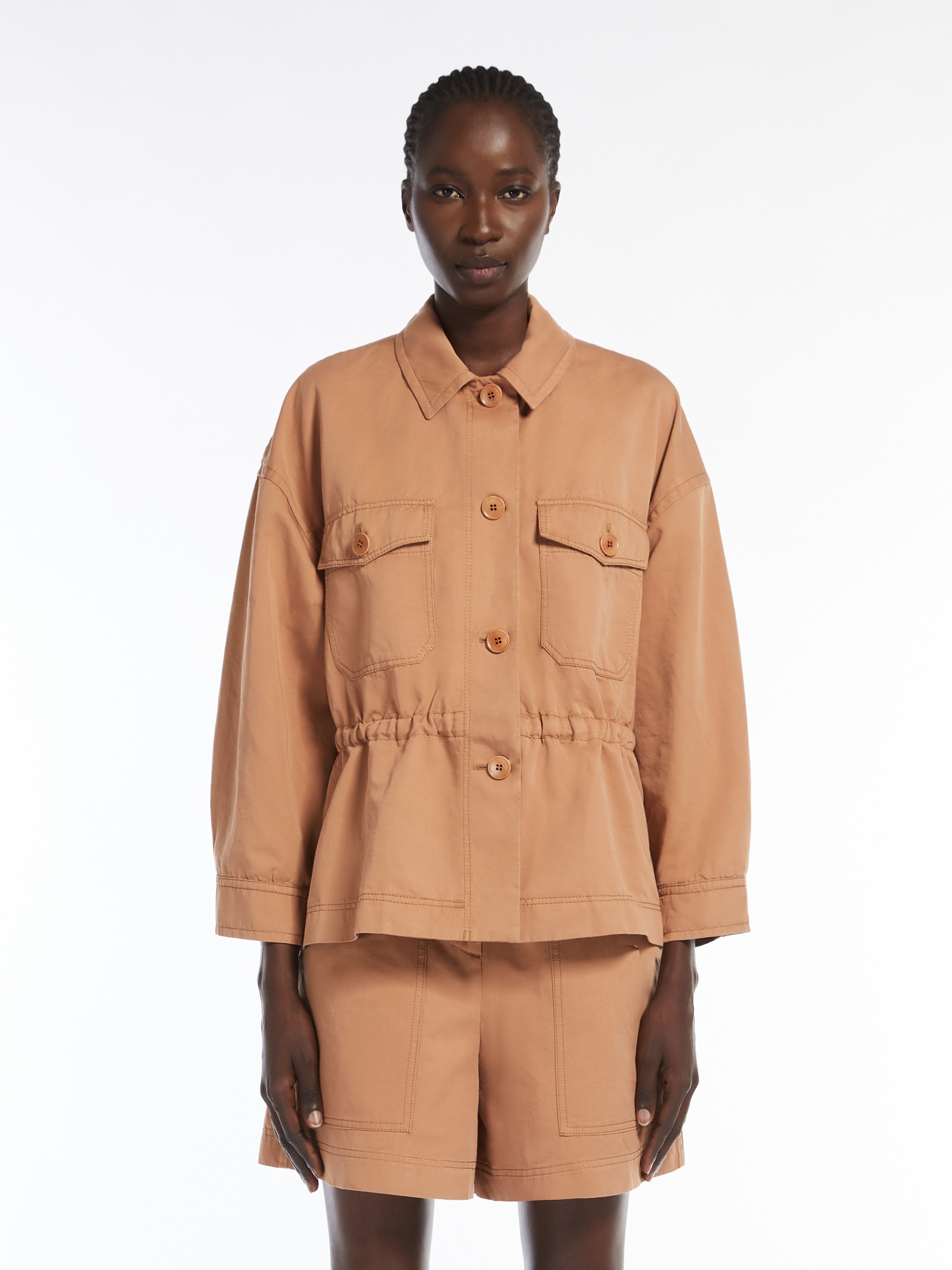 EGER Cotton and linen jacket with drawstring - 3