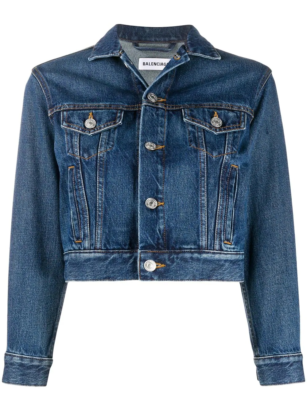 cropped denim jacket - 1