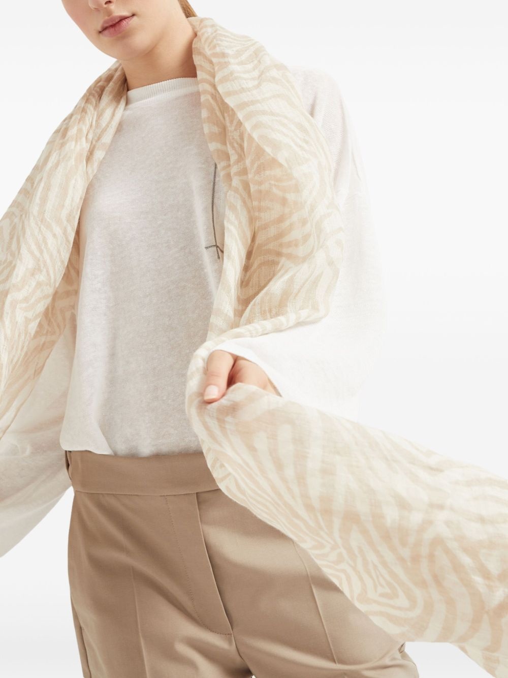 abstract-pattern print scarf - 5