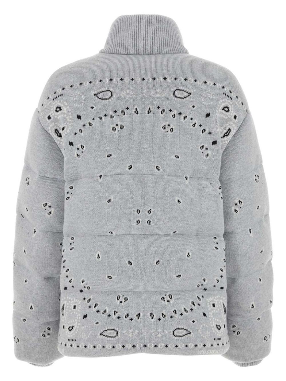bandana-print zip-up down jacket - 2