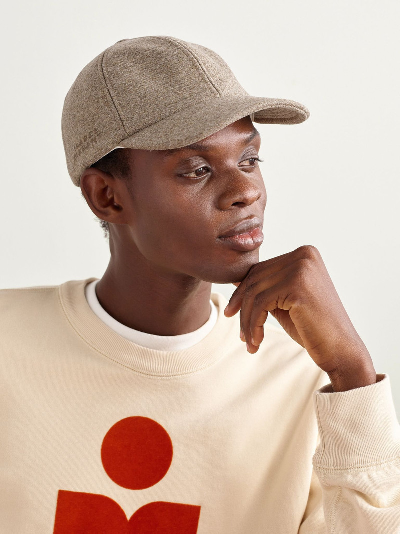 Isabel Marant Tomas Logo-Embroidered Virgin Wool Baseball Cap Sand outlook