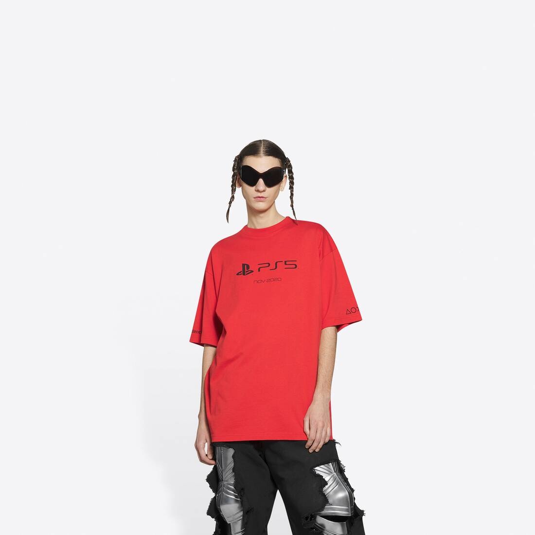 Playstation™ Boxy T-shirt in Red/black - 3