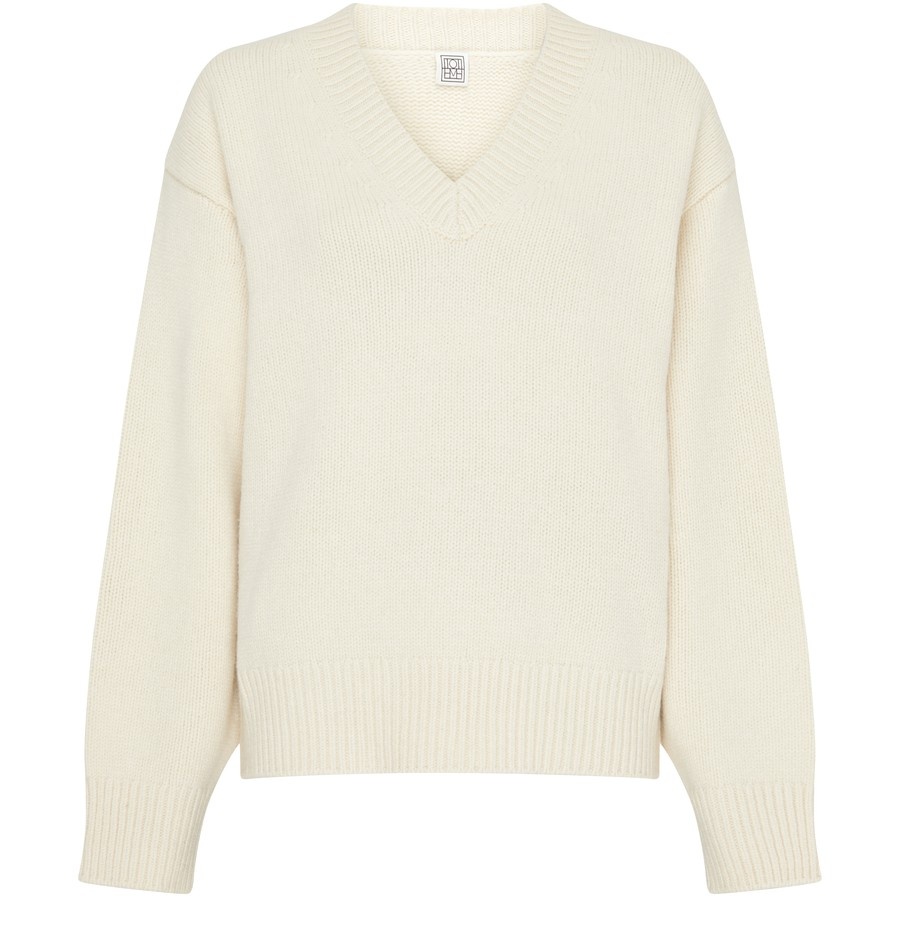 Wool and cashmere V-neck sweater - 1