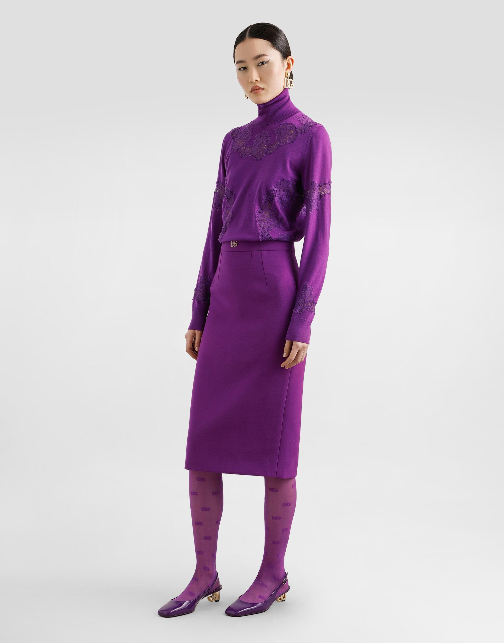 Wool crêpe sheath skirt - 2