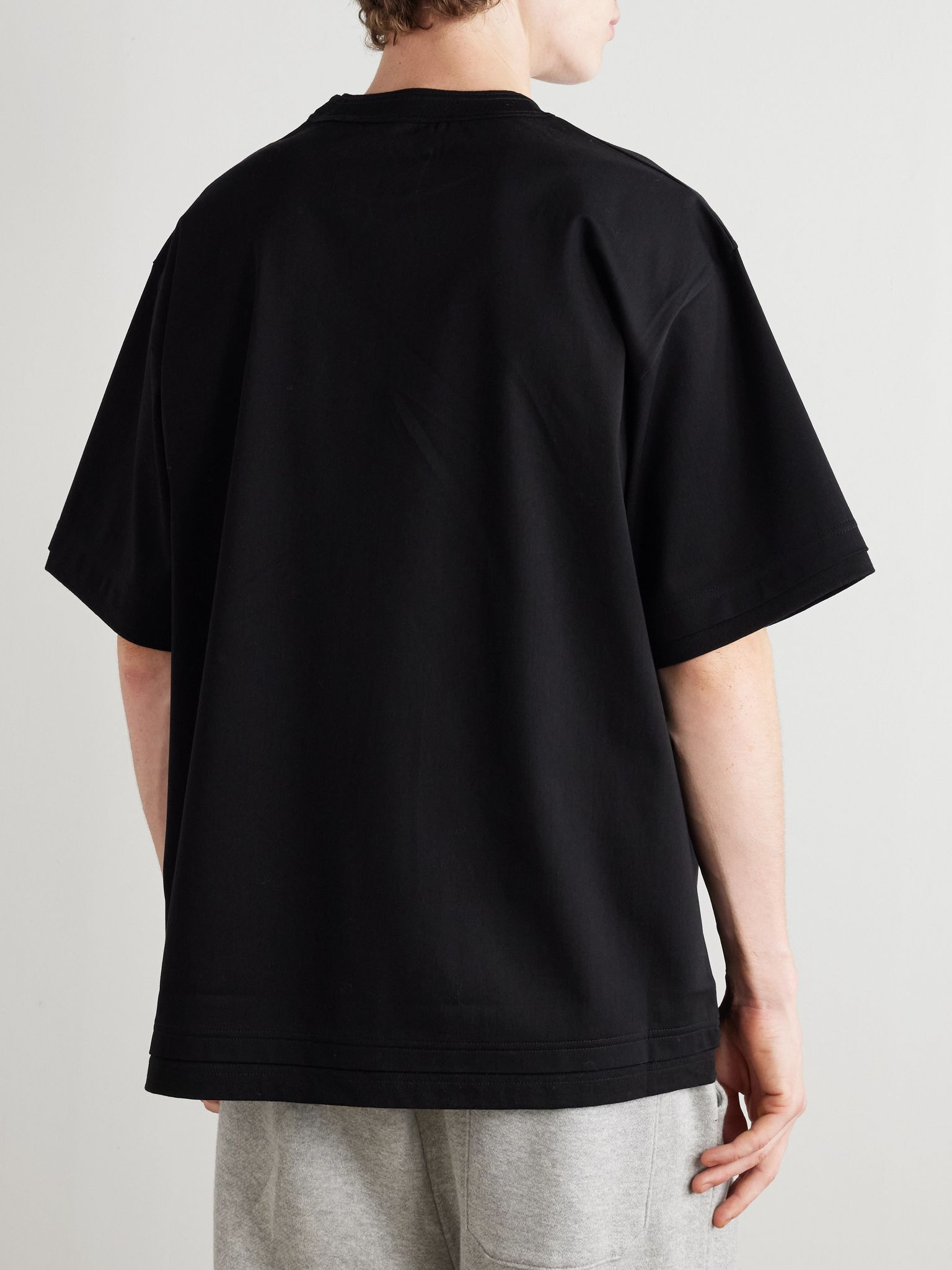 Layered Cotton-Jersey T-Shirt Black - 3