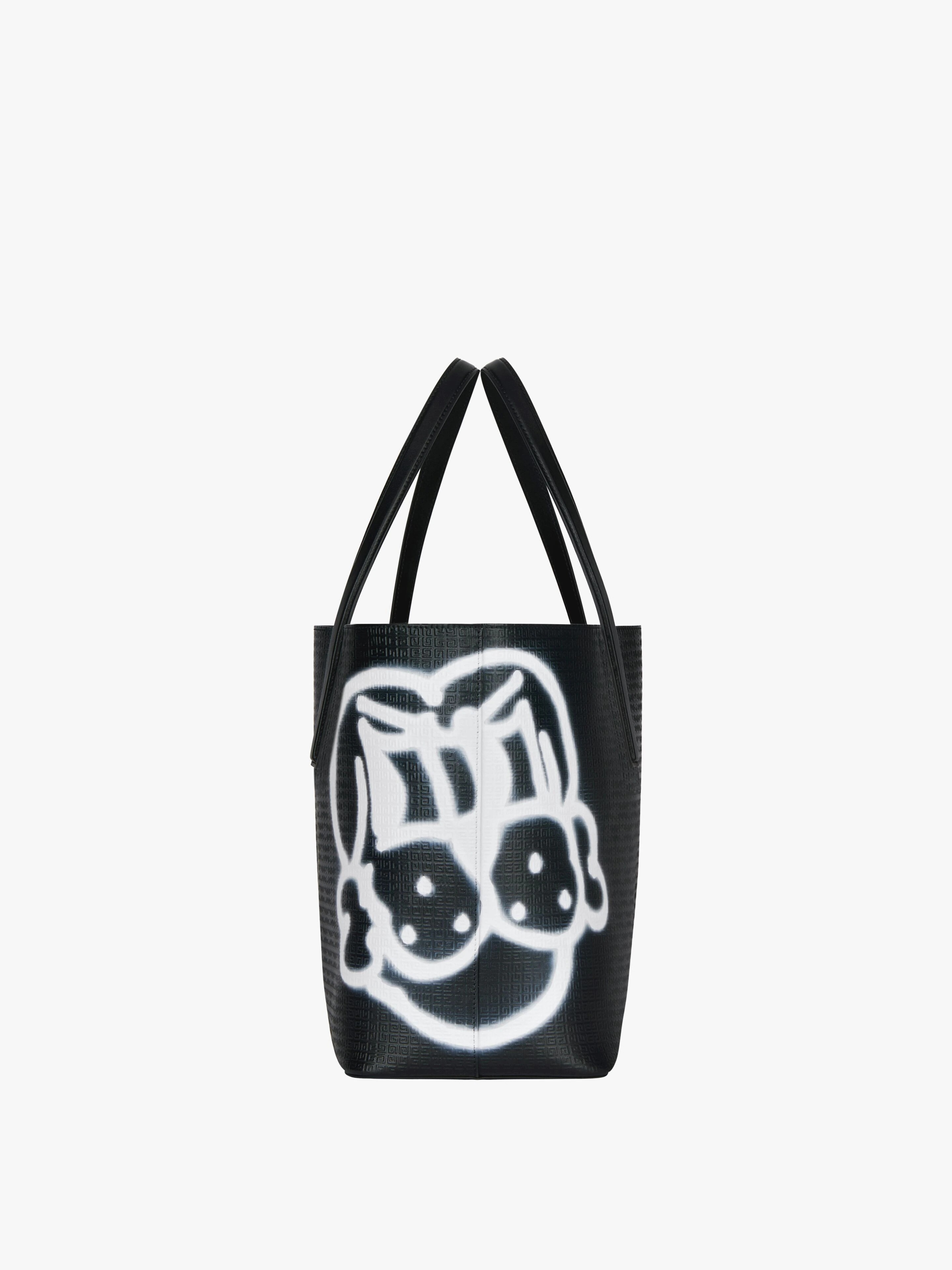 WING SHOPPING BAG IN 4G LEATHER WITH TAG EFFECT PRINTS - 4