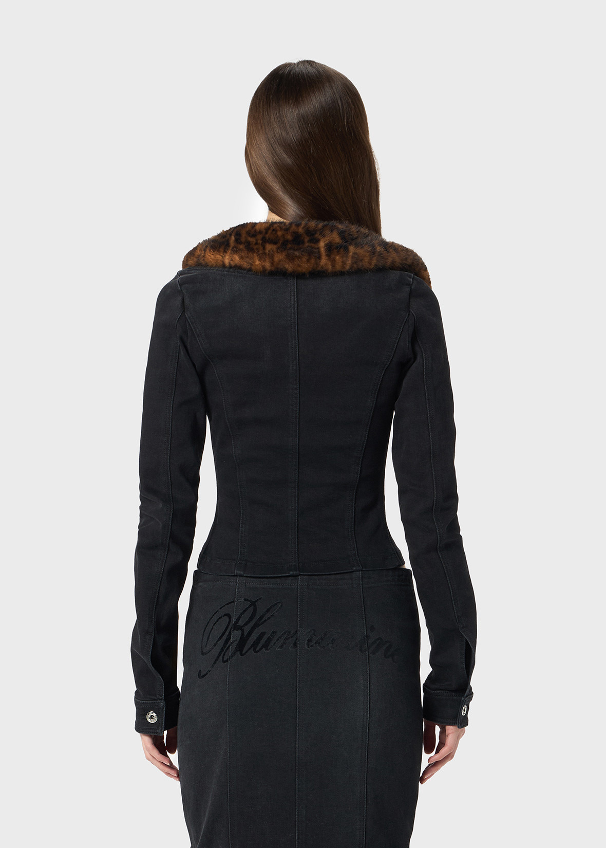 DENIM JACKET WITH FAUX FUR COLLAR - 4