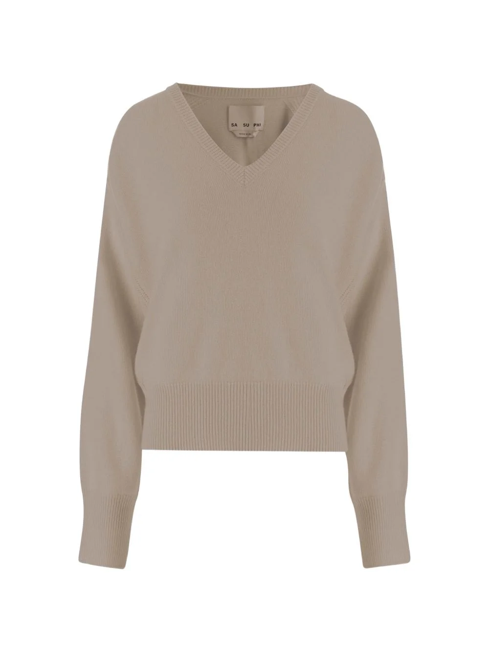 V-neck cashmere sweater - 1
