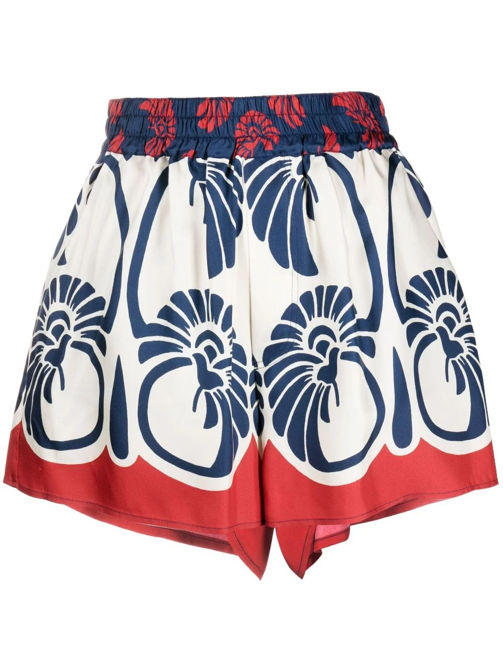 Palmetto-print silk shorts - 1
