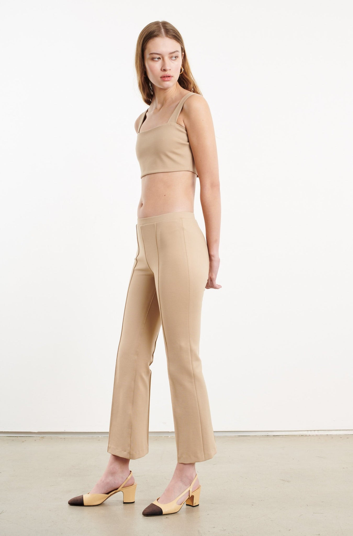 KHAKI CASANOVA PINTUCK ANKLE FLARE - 3