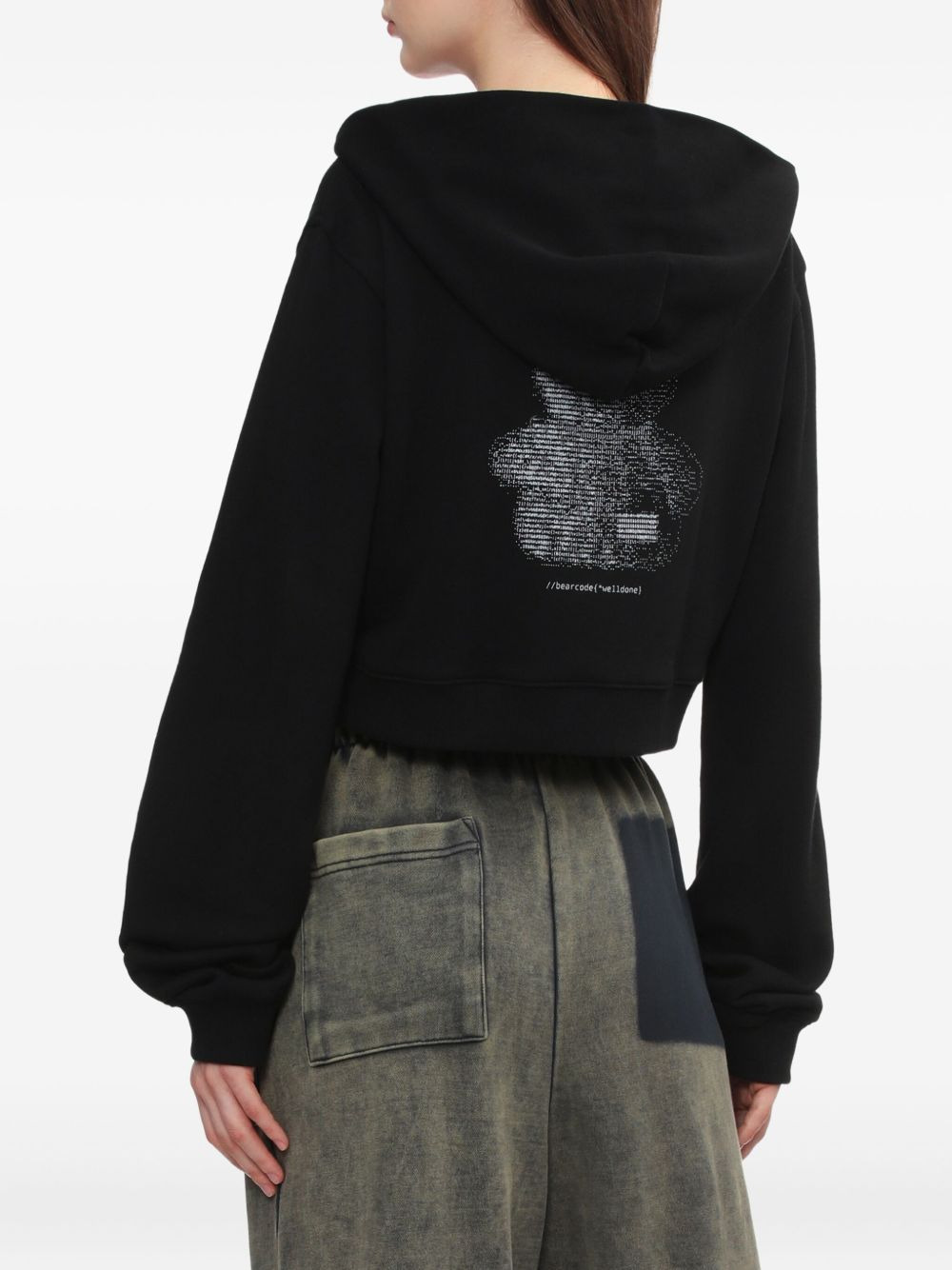 bear-print zip-up hoodie - 4