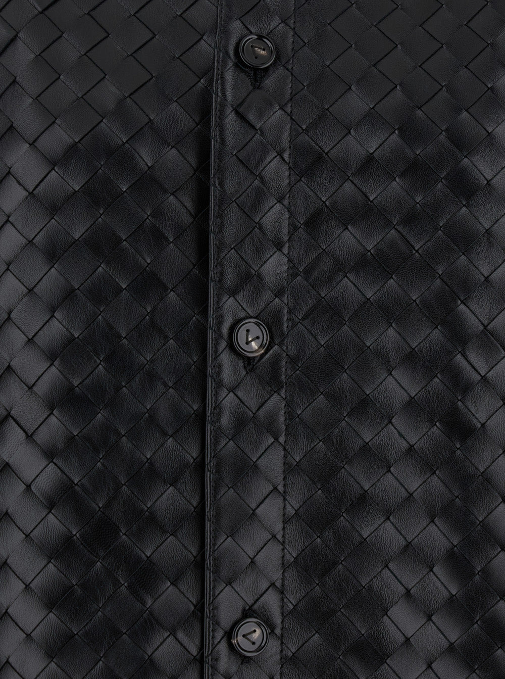 Bottega Veneta Women Black Shirt With All-Over Woven Pattern In Leather Woman - 3