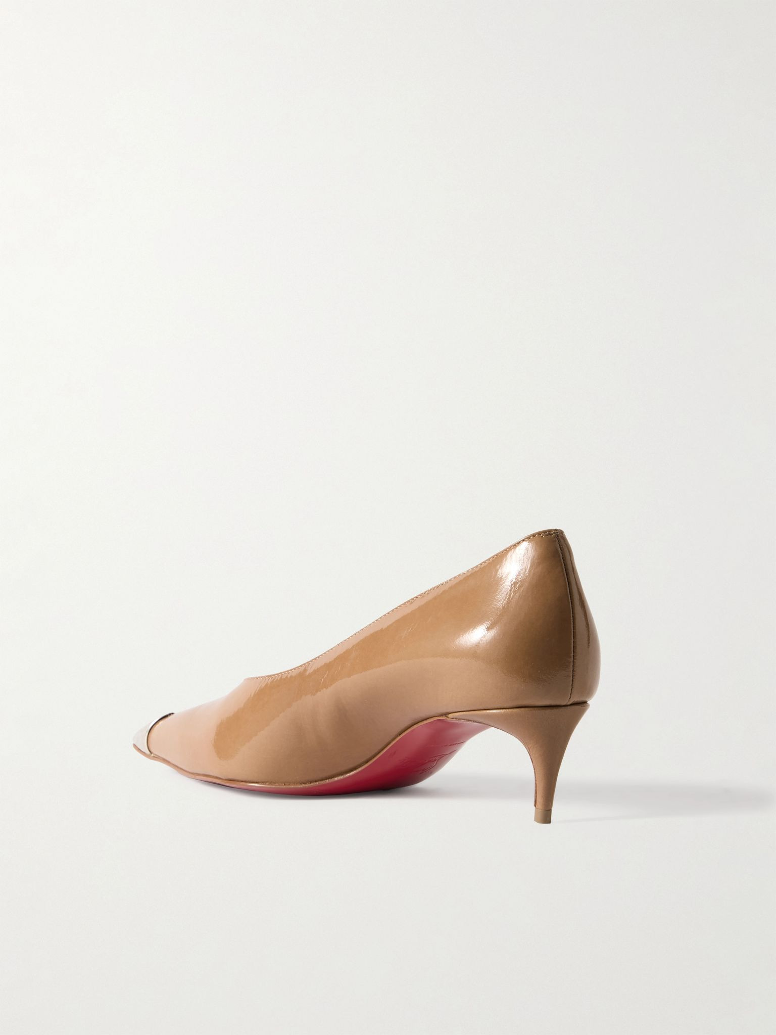 Katissima 45 embellished patent-leather point-toe pumps Sand - 3