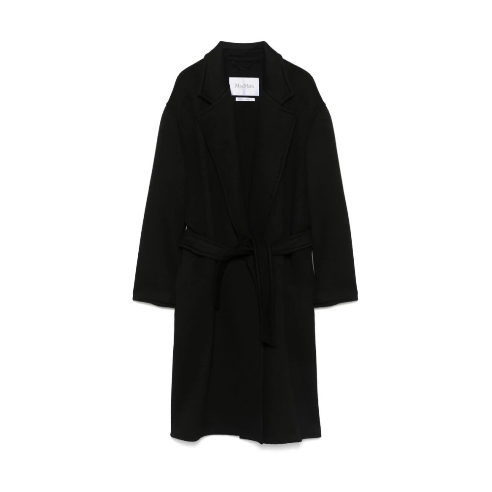コート MAX MARA Women Coats MELINDA 752 011 BLACK Max Mara BLACK BELTED COAT WITH POCKETS | miinto | REVERSIBLE