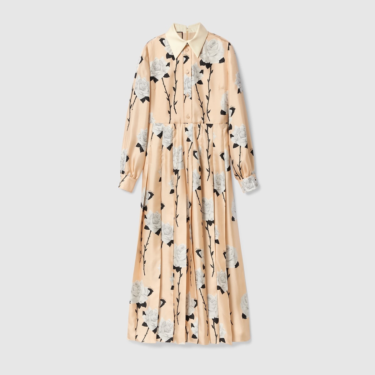 Crêpe de chine dress with floral print - 1