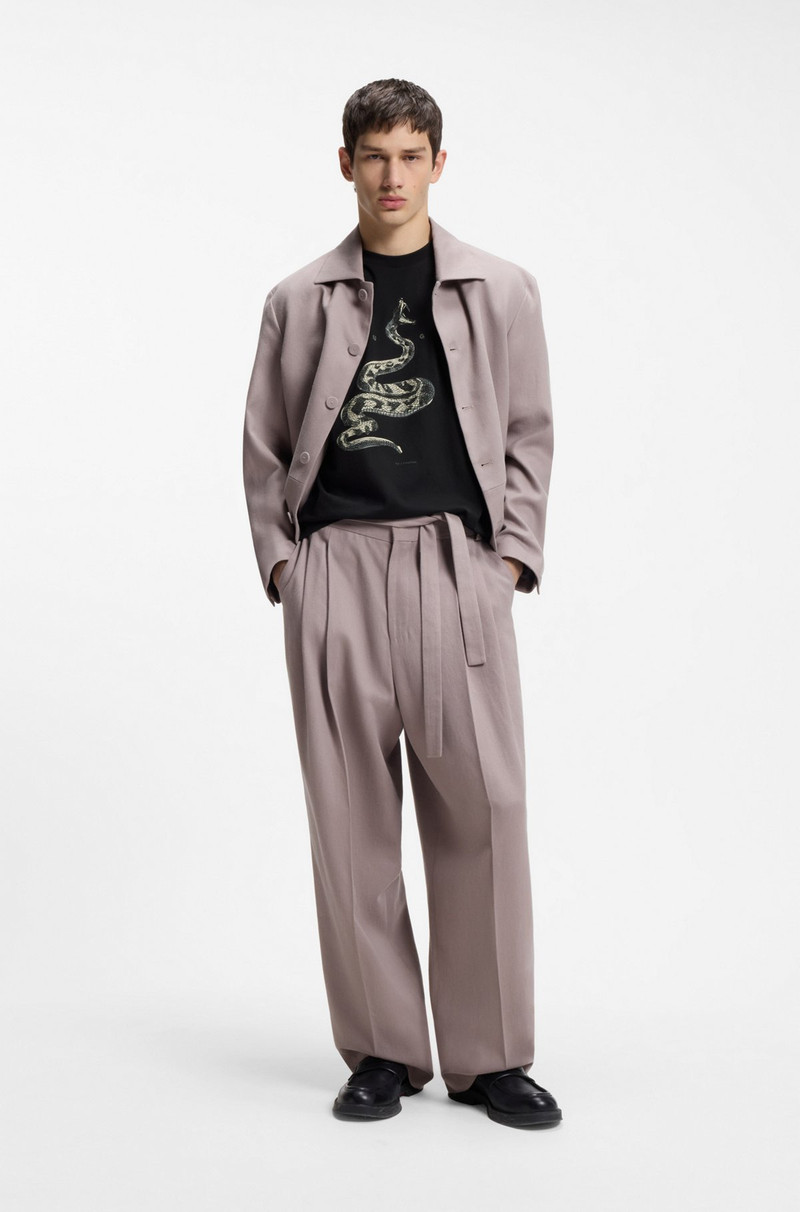 HUGO COTTON-JERSEY T-SHIRT WITH SPACED-OUT LOGO outlook