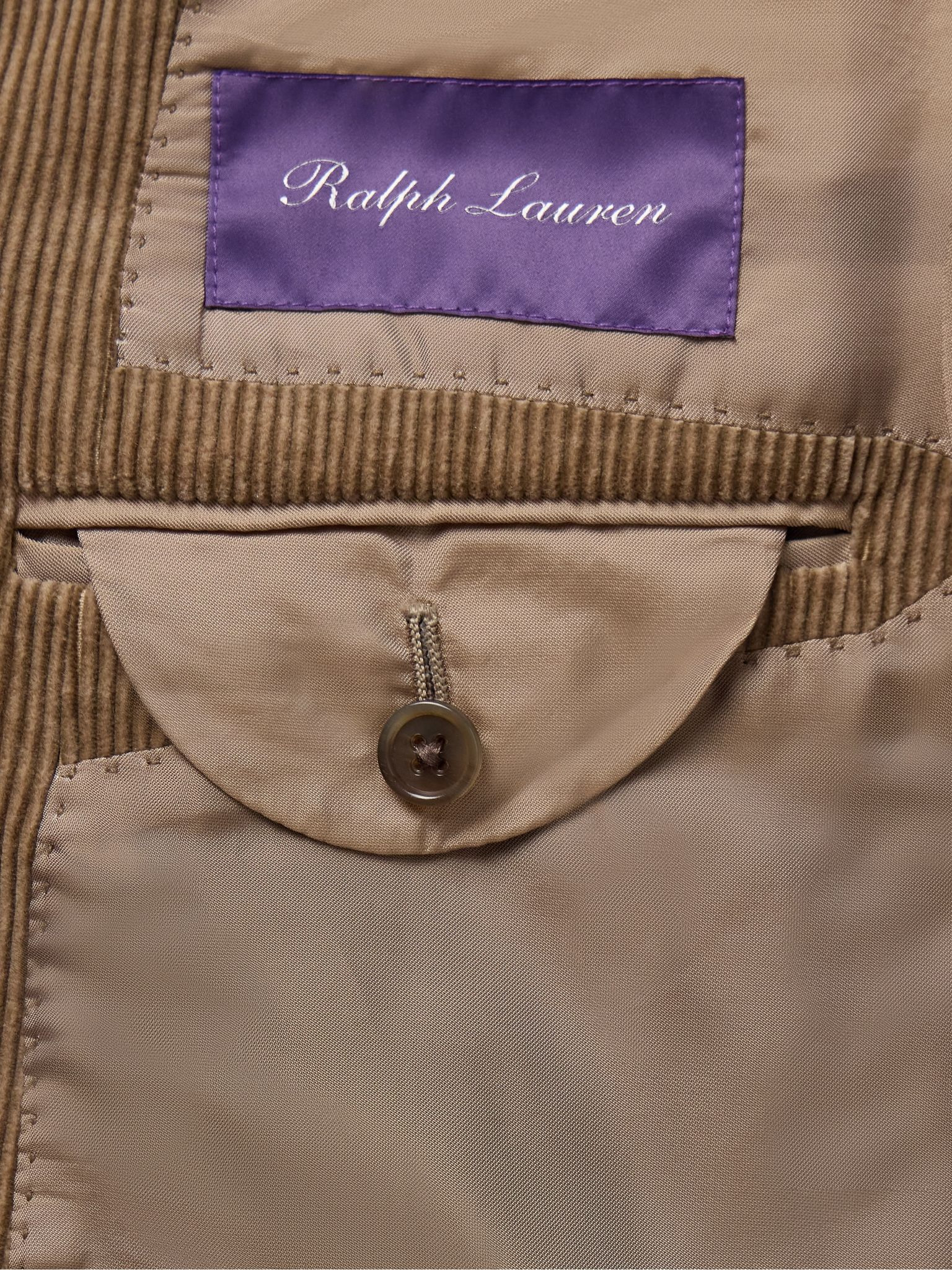 Kent Slim-Fit Cotton and Cashmere-Blend Corduroy Suit Jacket Brown - 5