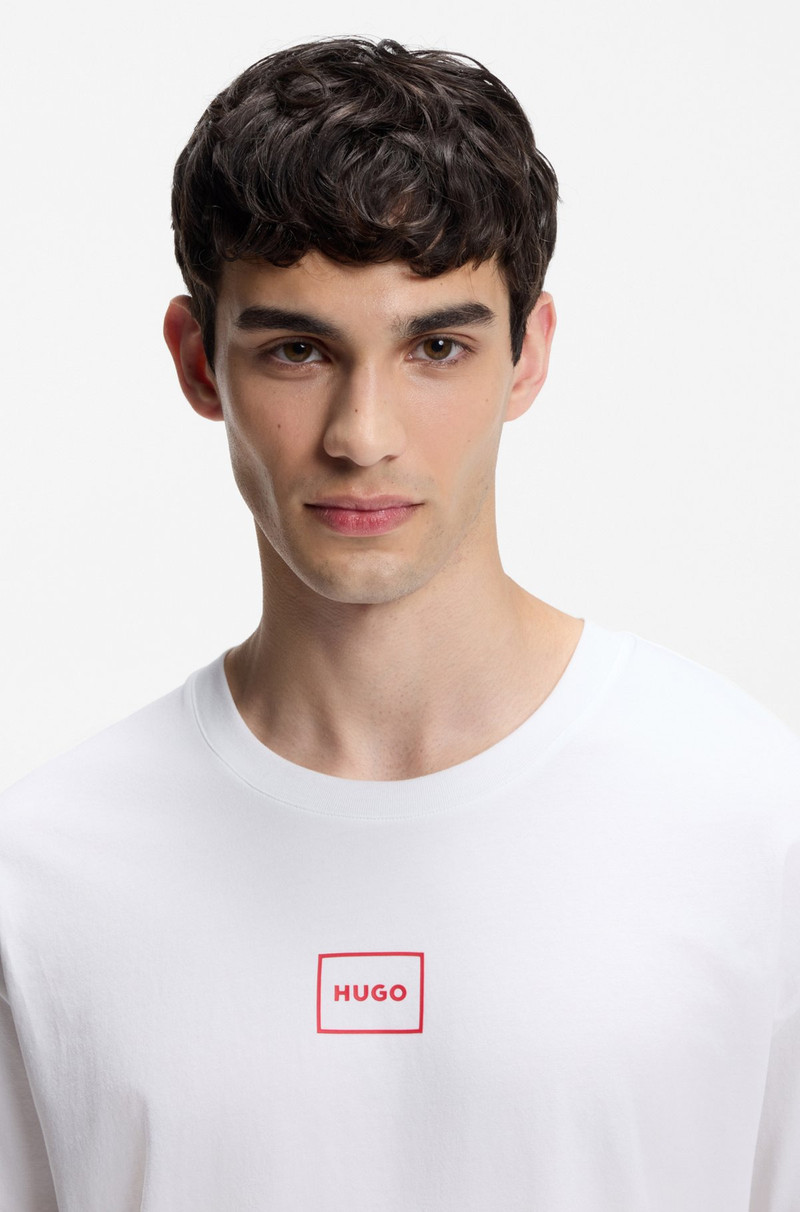 STRETCH-COTTON T-SHIRT WITH LOGO PRINT 5