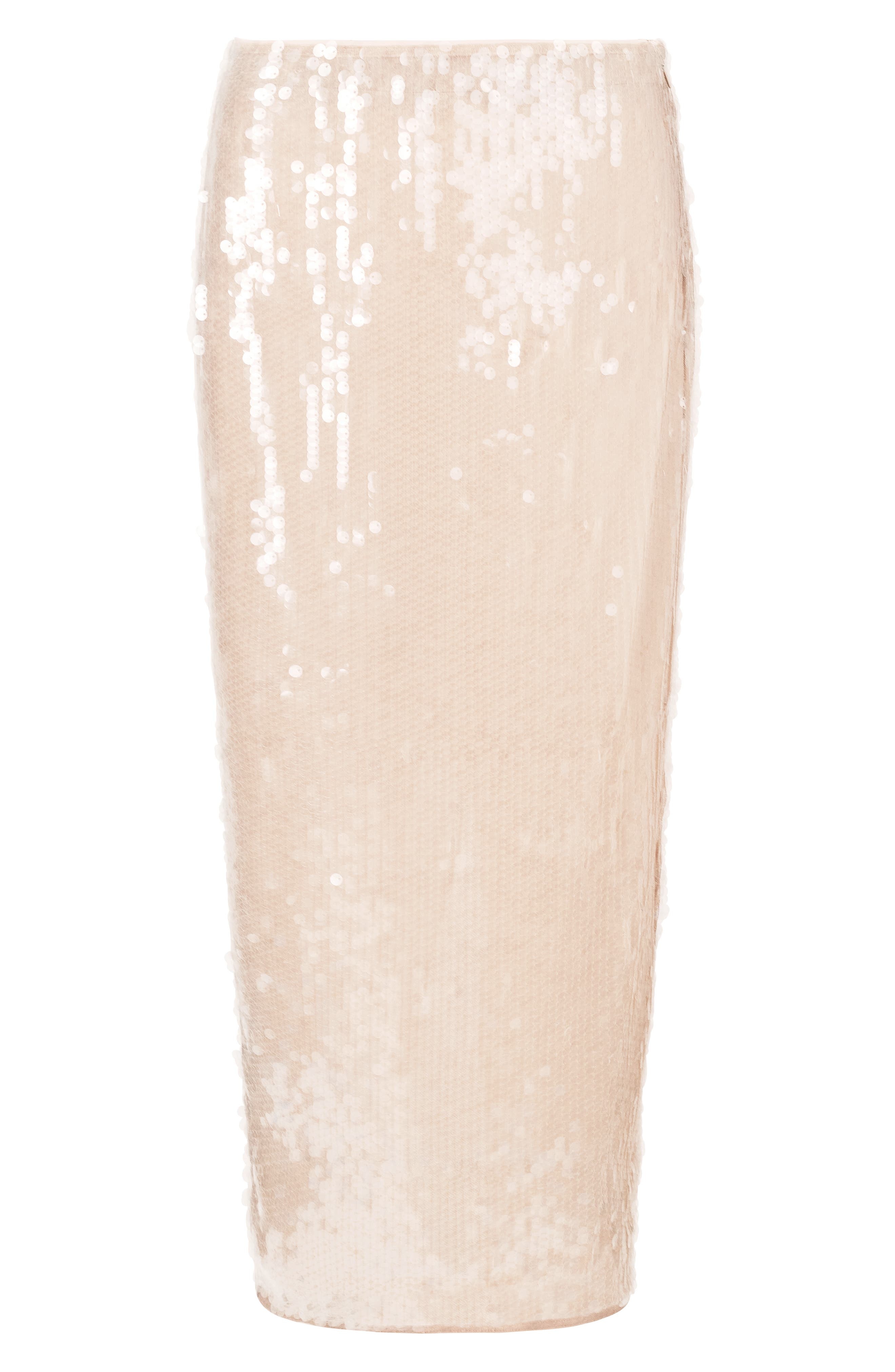 STAUD Casey Sequin Skirt in Moon at Nordstrom - 4