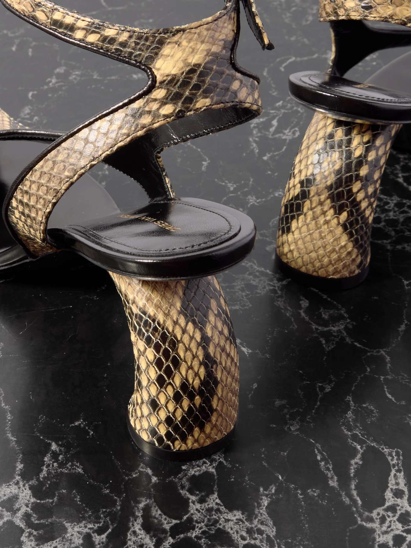 Dries Van Noten Cutout snake-effect leather pumps Snake
