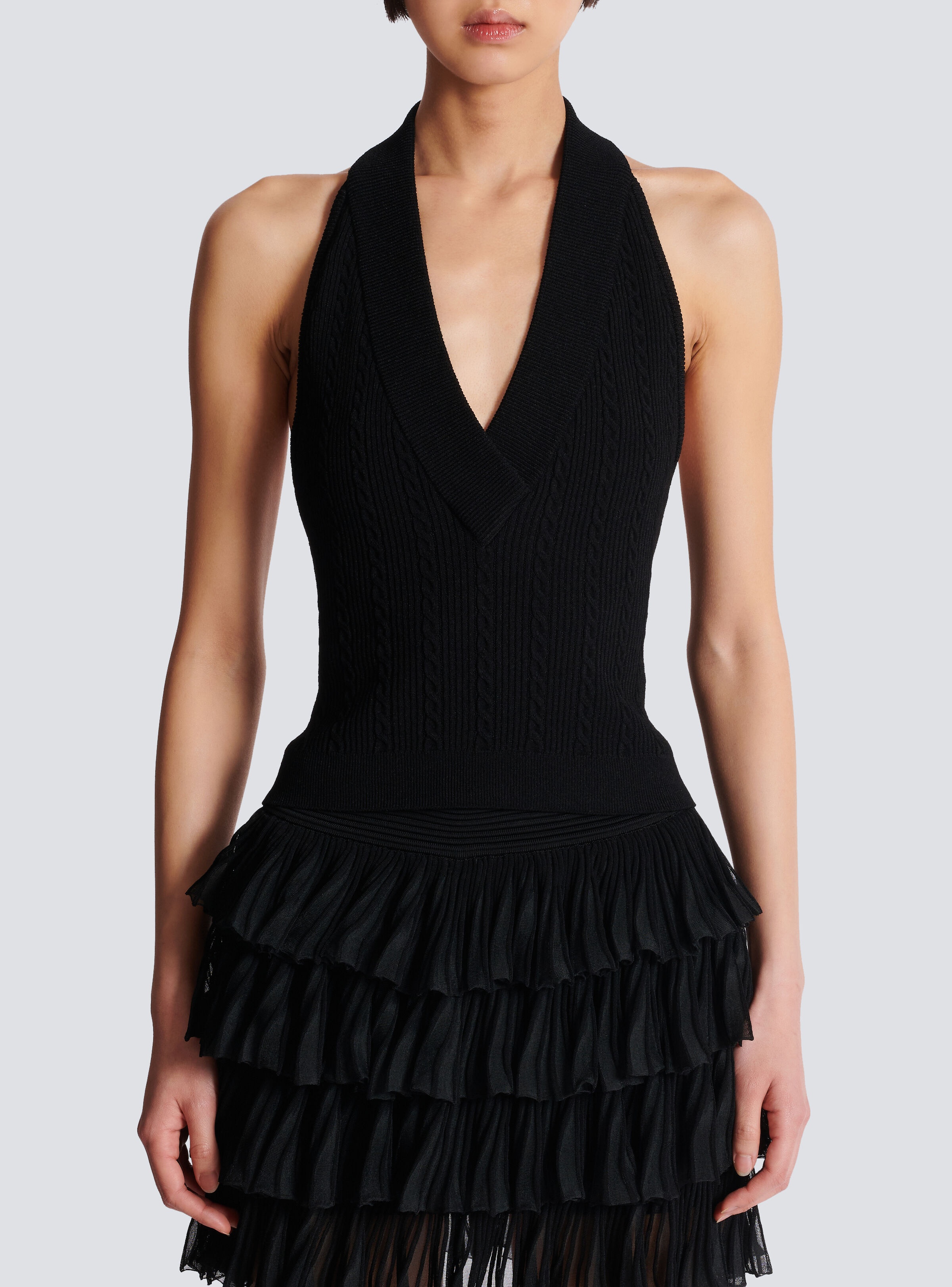 Cable-knit halterneck top - 5