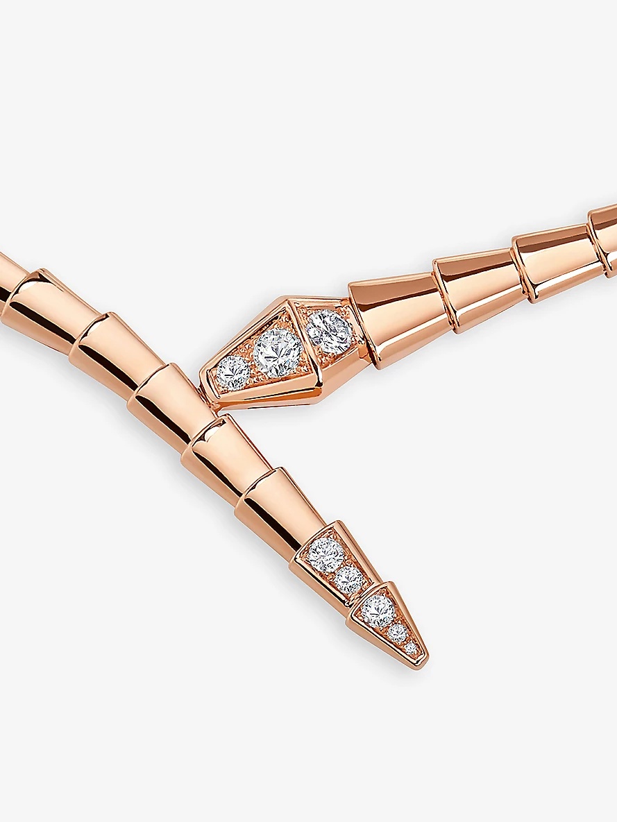Serpenti Viper 18ct rose-gold and 0.41ct brilliant-cut diamond necklace - 2