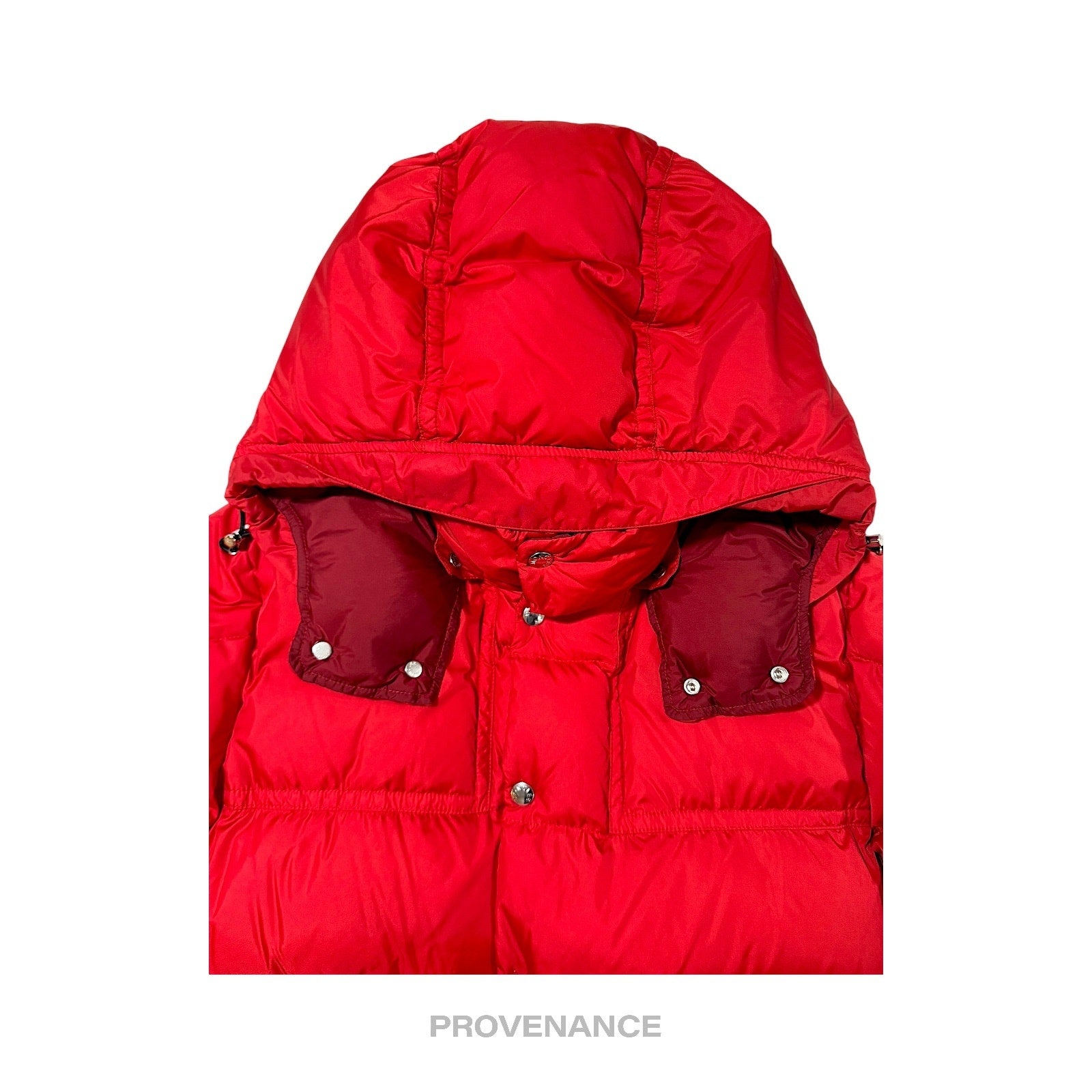 Moncler Brel Down Puffer Bomber Jacket Coat - Red 3 L - 6