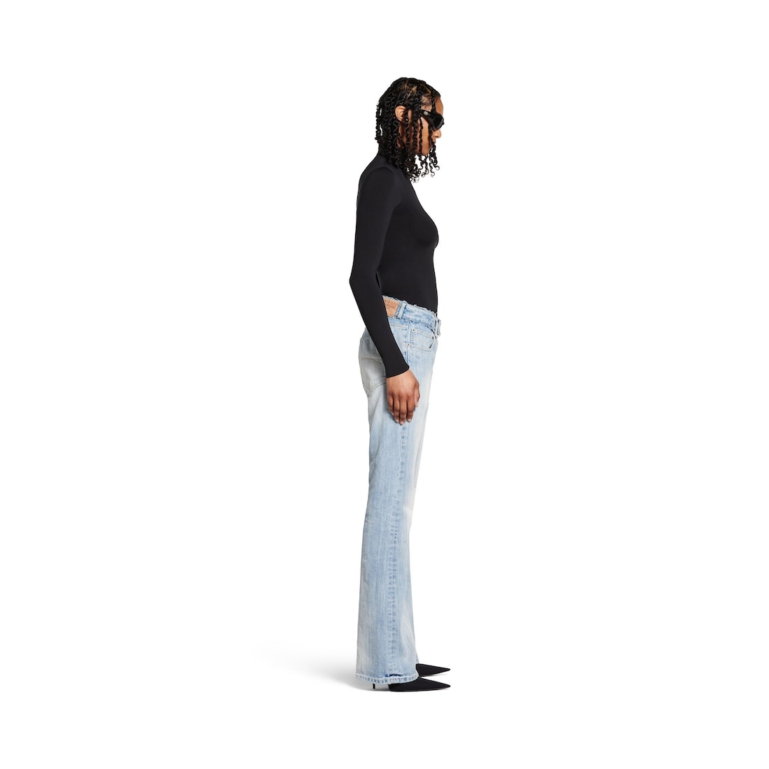 Women's Low Waist Pants in Light Blue - 3