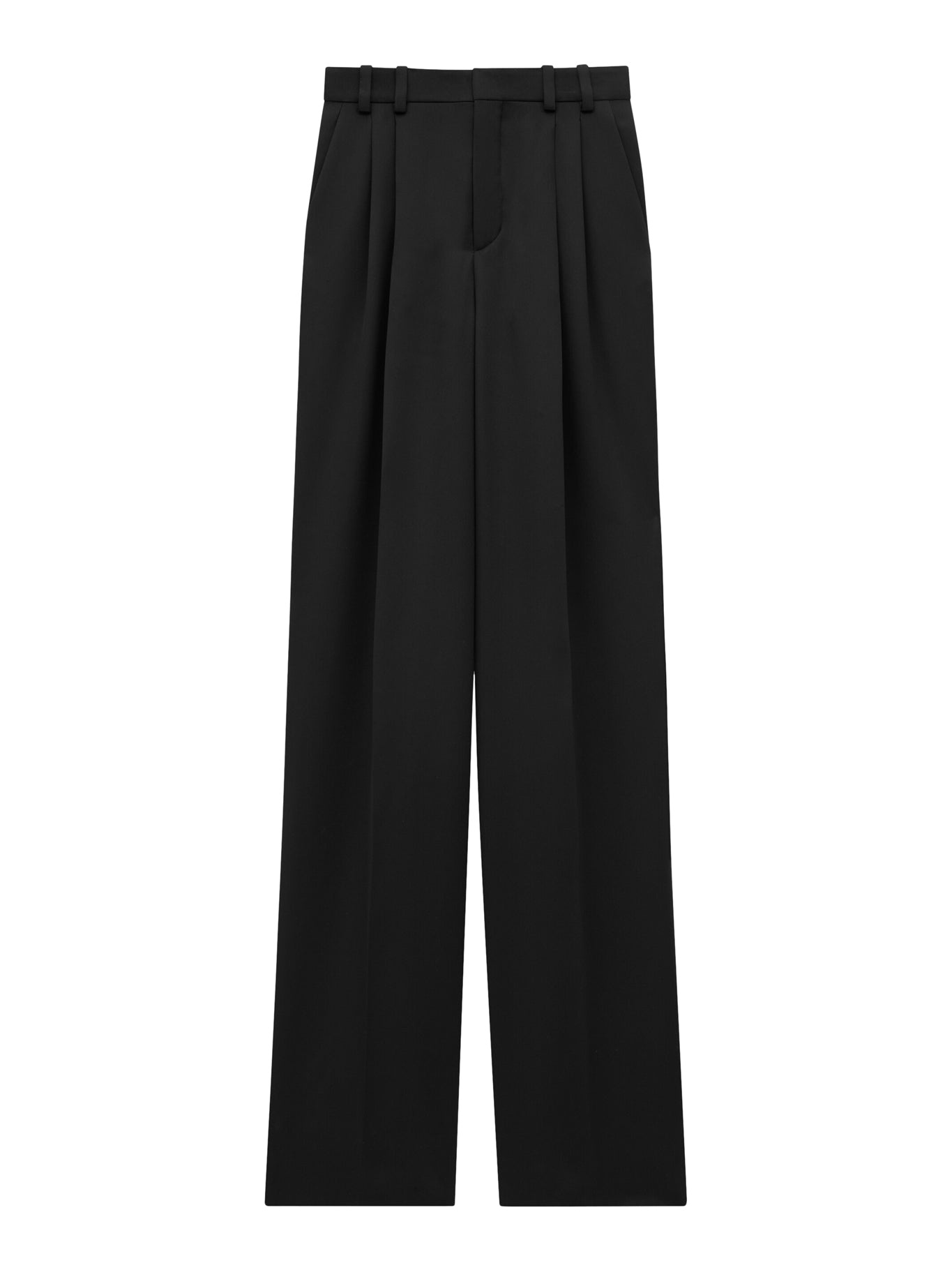 HIGH-WAISTED, STRAIGHT-LEG TROUSERS WITH DOUBLE PLEAT AND CENTRE CREASE - 1