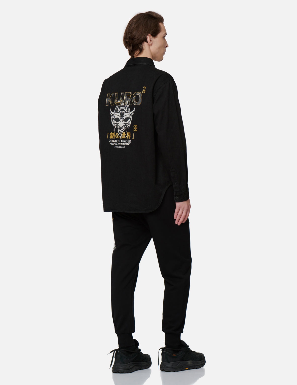 Dripping Hannya Skull Print Denim Shirt - 3