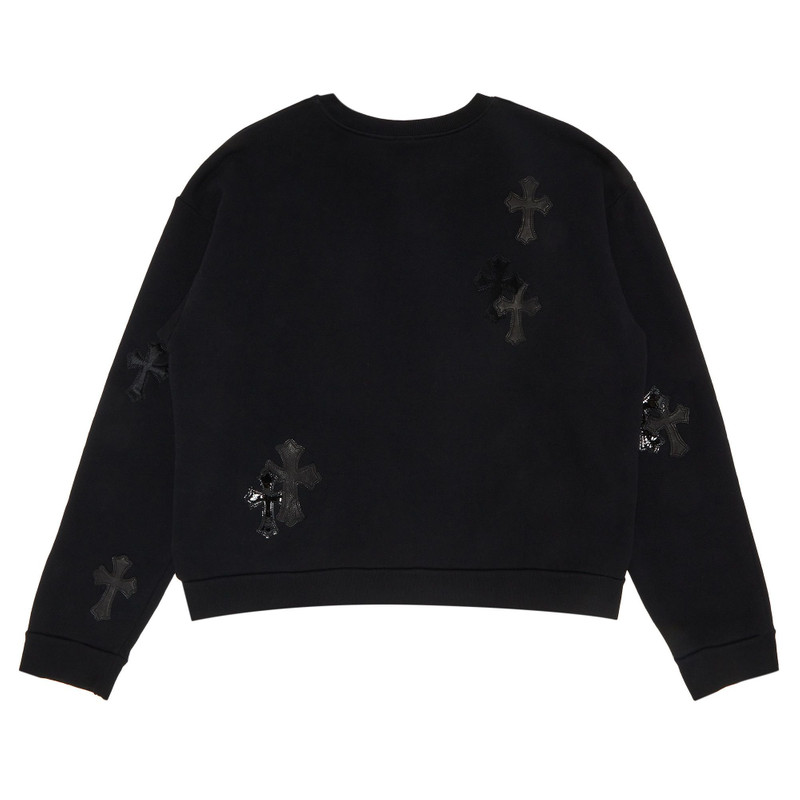 Chrome Hearts Chrome Hearts Ponyhair Multicross Patch Crewneck Sweater 'Black' outlook